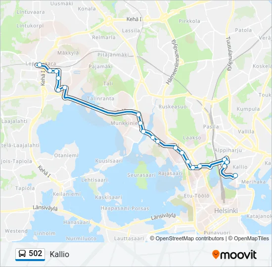 502 Bus Line Map
