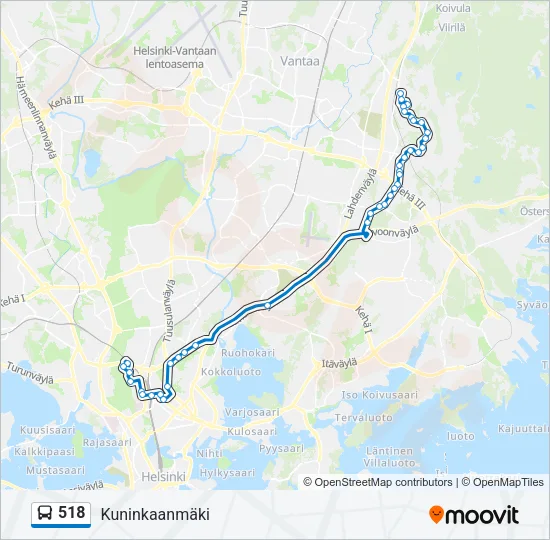 518 Bus Line Map