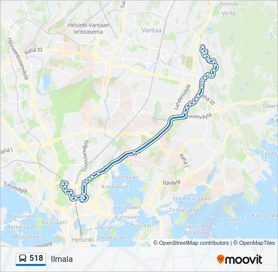 518 Bus Line Map