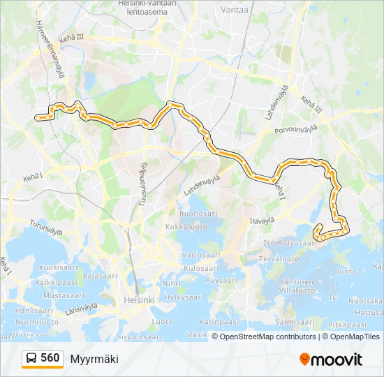 560 Bus Line Map