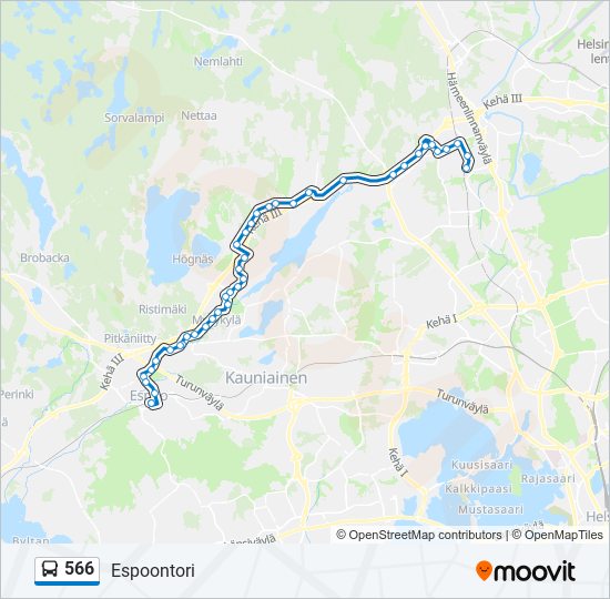 566 bus Line Map