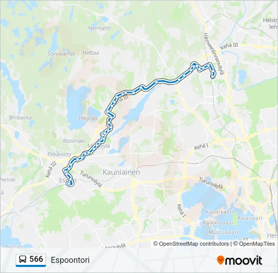 566 Bus Line Map