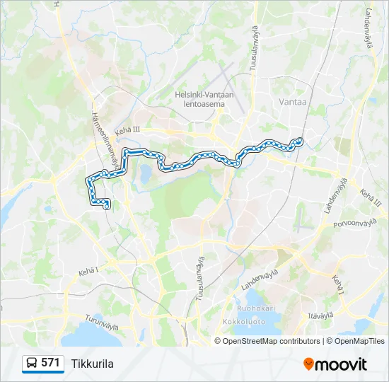 571 Bus Line Map