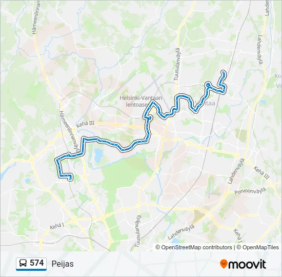 574 Bus Line Map