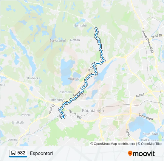 582 Bus Line Map