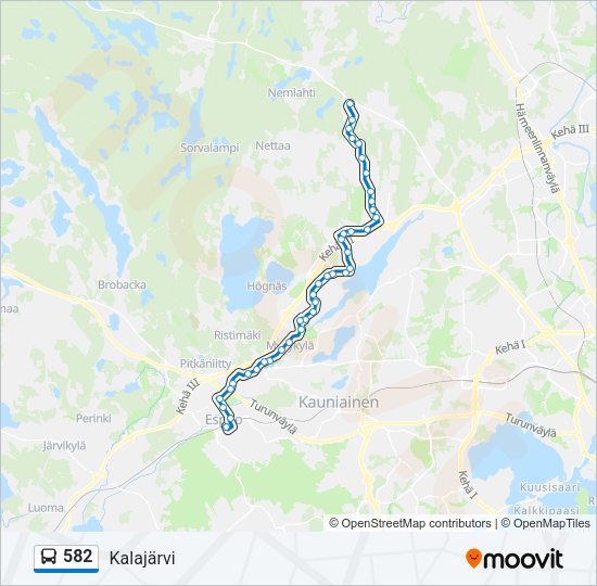 582 Bus Line Map