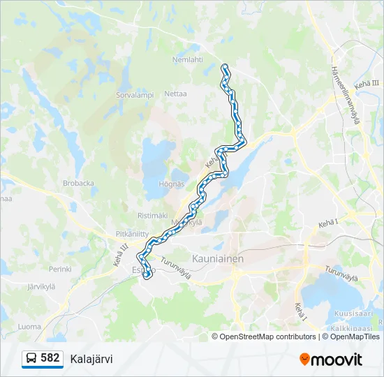 582 Bus Line Map