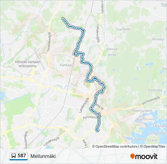 587 Bus Line Map