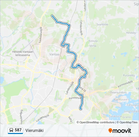587 Bus Line Map
