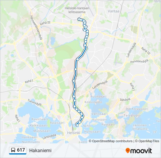 617 bus Line Map