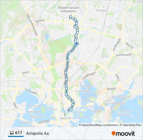 617 Bus Line Map
