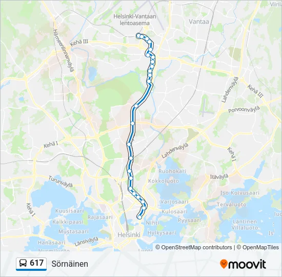 617 Bus Line Map