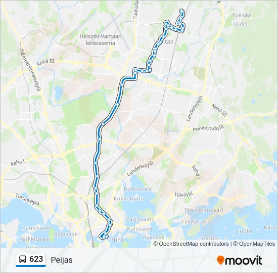 623 Bus Line Map
