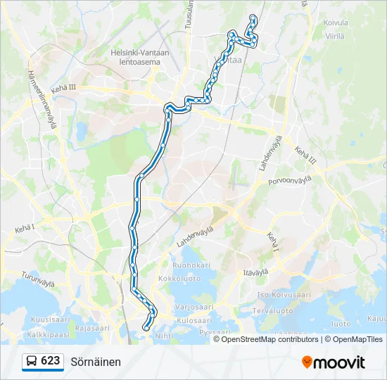 623 Bus Line Map