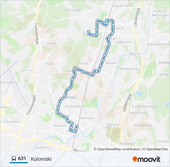 631 bus Line Map