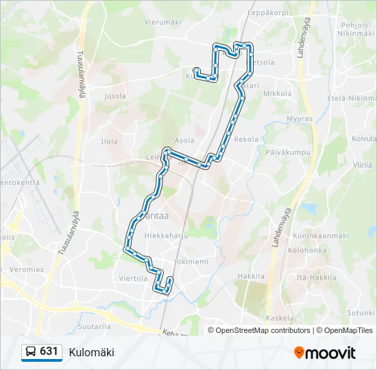 631 Bus Line Map