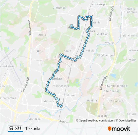 631 Bus Line Map