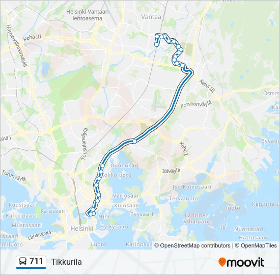 711 Bus Line Map