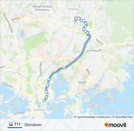 711 Bus Line Map