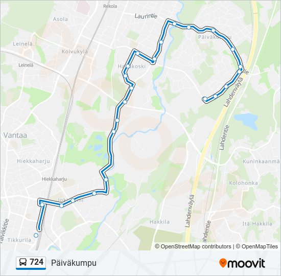 724 bus Line Map