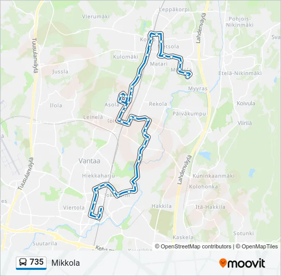 735 Bus Line Map