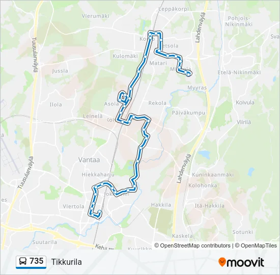 735 Bus Line Map