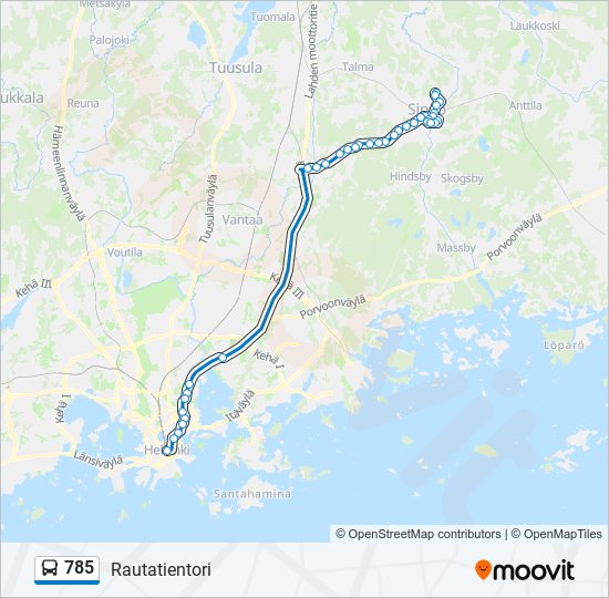 785 bus Line Map