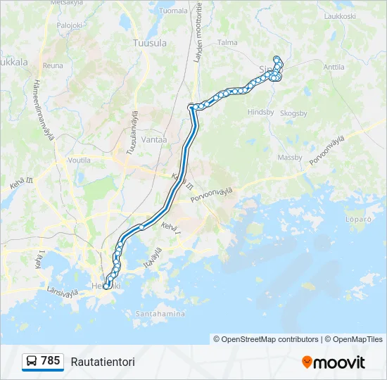 785 Bus Line Map
