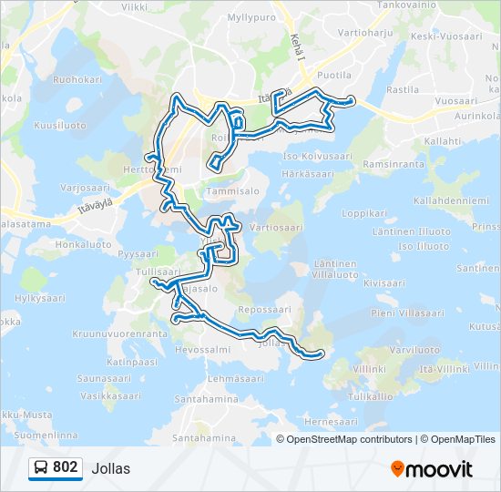 802 Bus Line Map