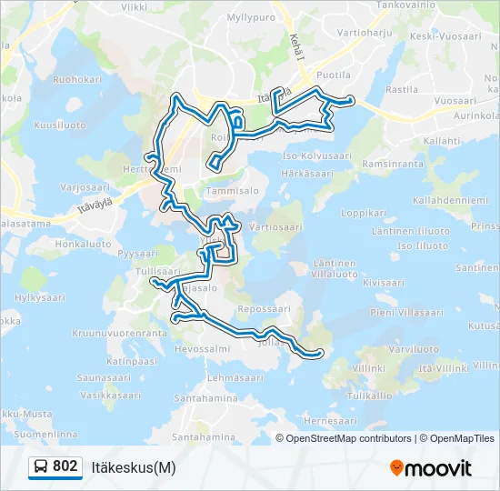 802 Bus Line Map