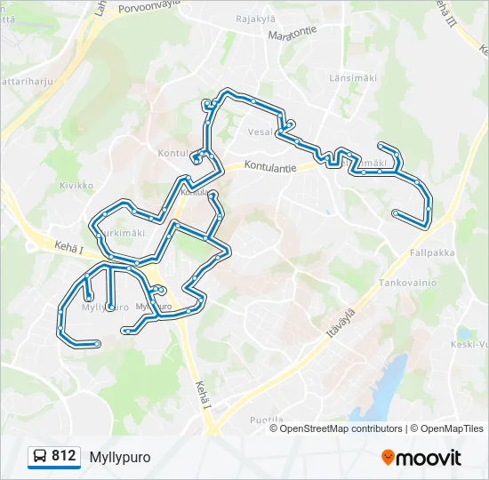 812 Bus Line Map