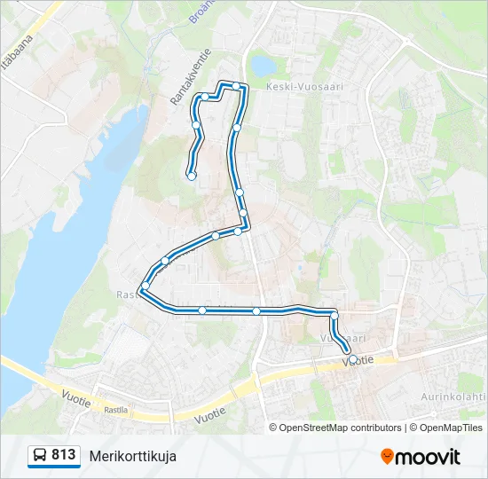 813 Bus Line Map