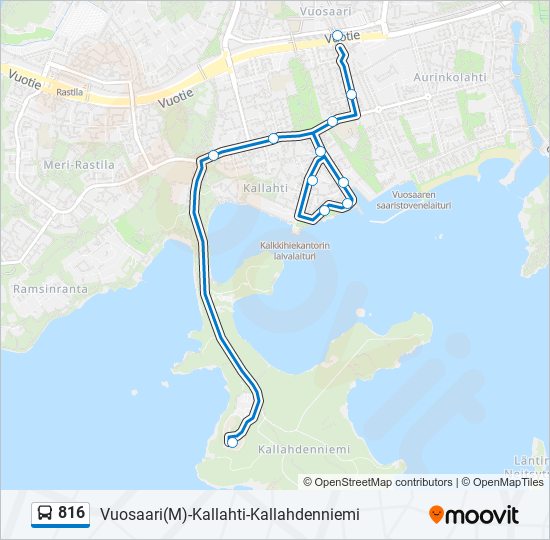 816 bus Line Map