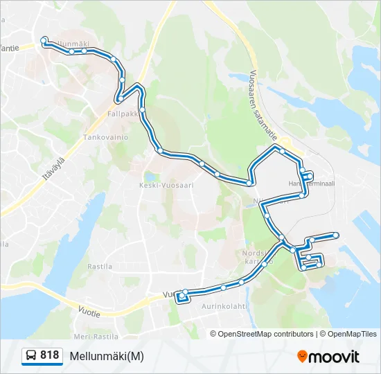 818 Bus Line Map