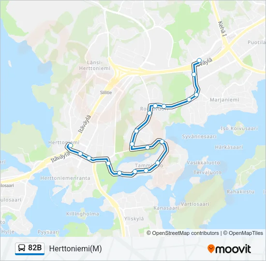 82B Bus Line Map