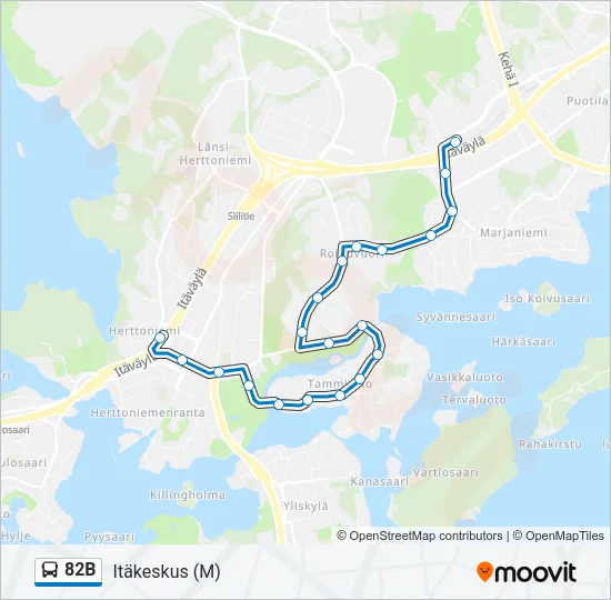82B Bus Line Map
