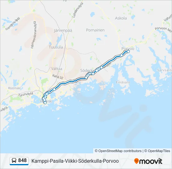 848 Bus Line Map