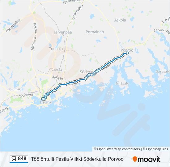 848 Bus Line Map