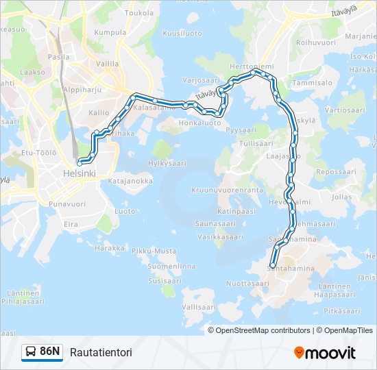 86N bus Line Map