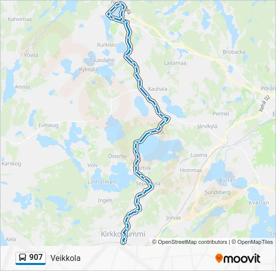 907 Bus Line Map