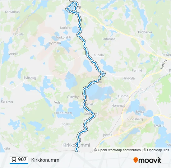 907 Bus Line Map