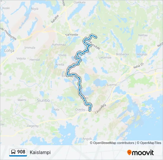 908 Bus Line Map