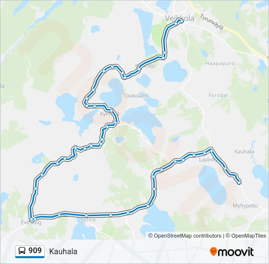 909 Bus Line Map