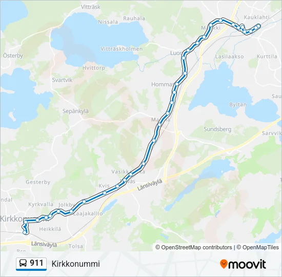 911 Bus Line Map