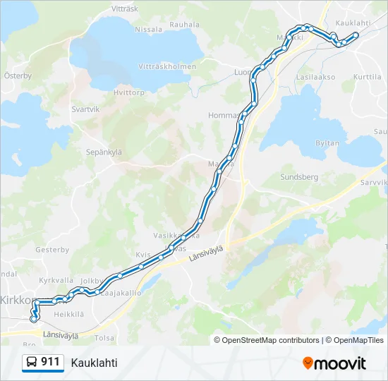 911 Bus Line Map