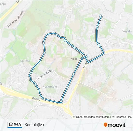 94A Bus Line Map
