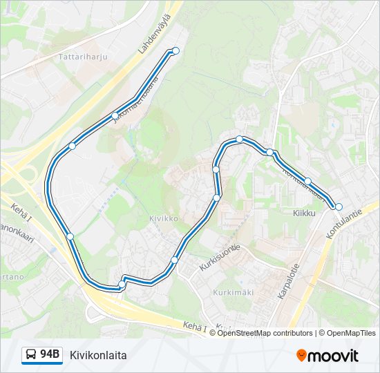 94B bus Line Map