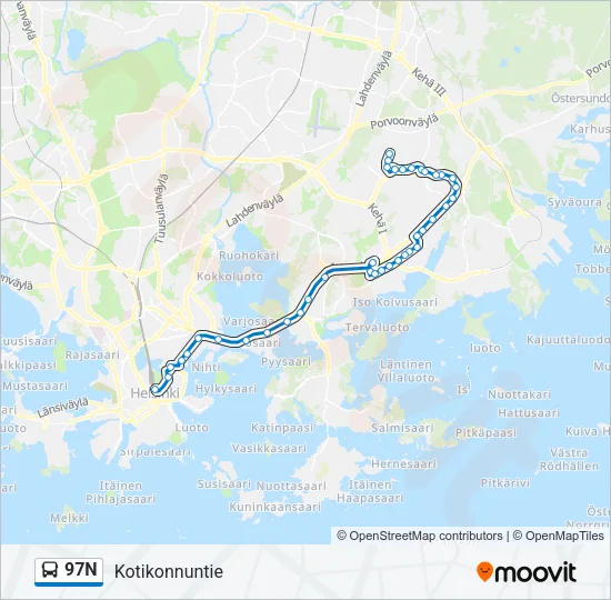 97N Bus Line Map
