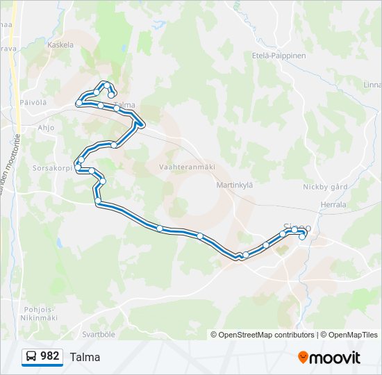 982 Bus Line Map