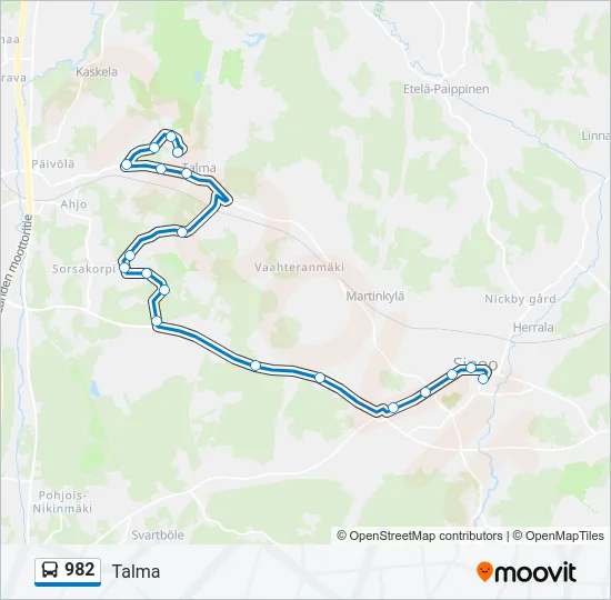 982 Bus Line Map